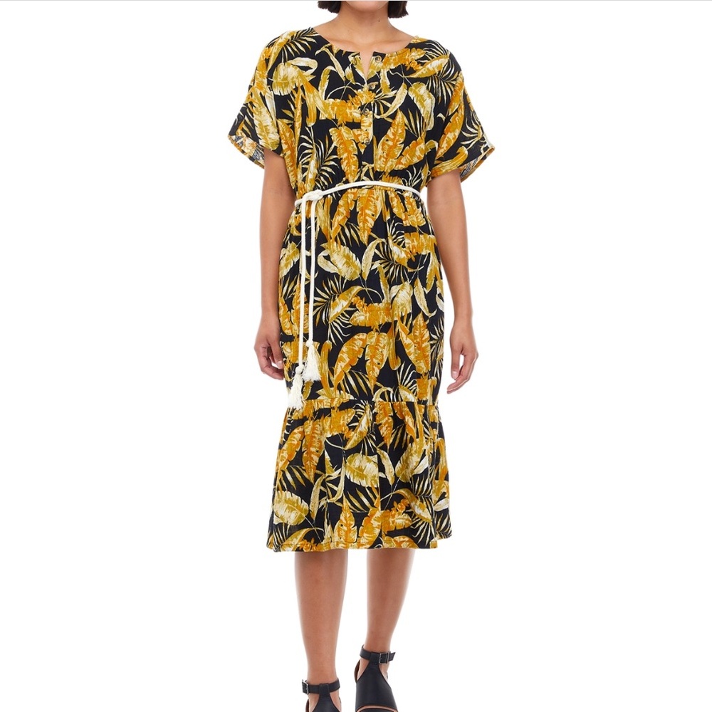 Wonderly Women's Short Sleeve Gauze Midi Dress Size 1X